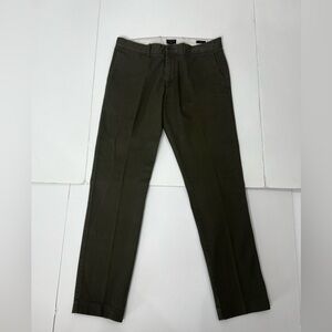 J Crew Pants Mens 31x30 Tan Green Flex Slim Chino Flat Front Office Preppy